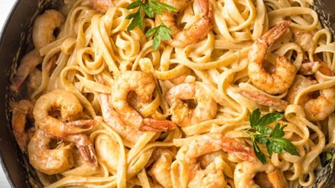 Classic Blackened Shrimp Alfredo